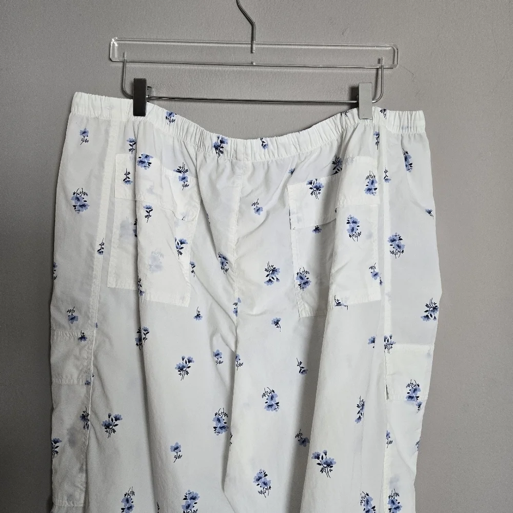 Victoria's Secret Pink White Floral Parachute Cargo Pants Balloon Barrel XXL - Picture 7 of 10